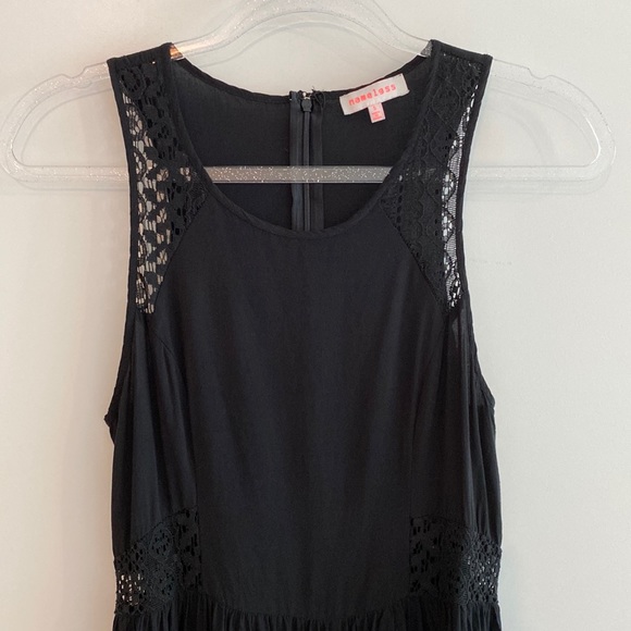 Nameless Black Dress Tunic Crochet Cut Out detail Size small - Picture 7 of 11
